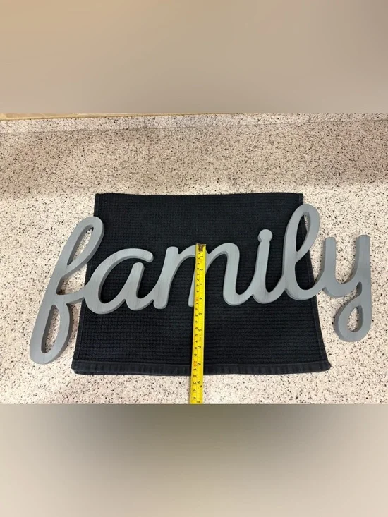 Gray 'Family' Decorative Wall Sign - Home Bath Accent - Picture 3 of 6